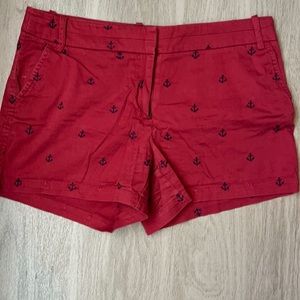 British Khaki red embroidered shorts